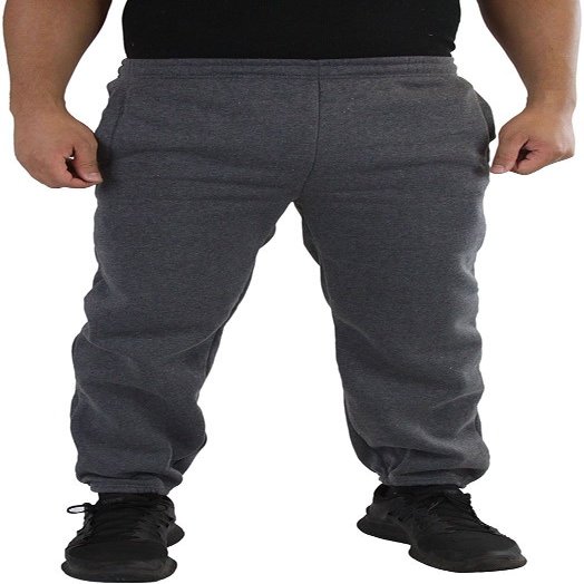 ToBeInStyle Mens Fleece Lined Basic Active Sweatpants with Cuffed Ankles - Charcoal - S