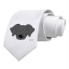 TOOLOUD Cute Black Labrador Retriever Dog Printed White Neck Tie view 1