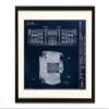 Darrell K Royal Texas Memorial Stadium Blueprint Style Print (Framed Black, 18" H x 24" W) view 1