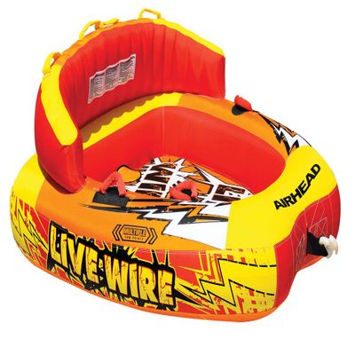 AIRHEAD LIVE WIRE 1-2 Rider, Towable Tube for Boating with Dual Tow Points