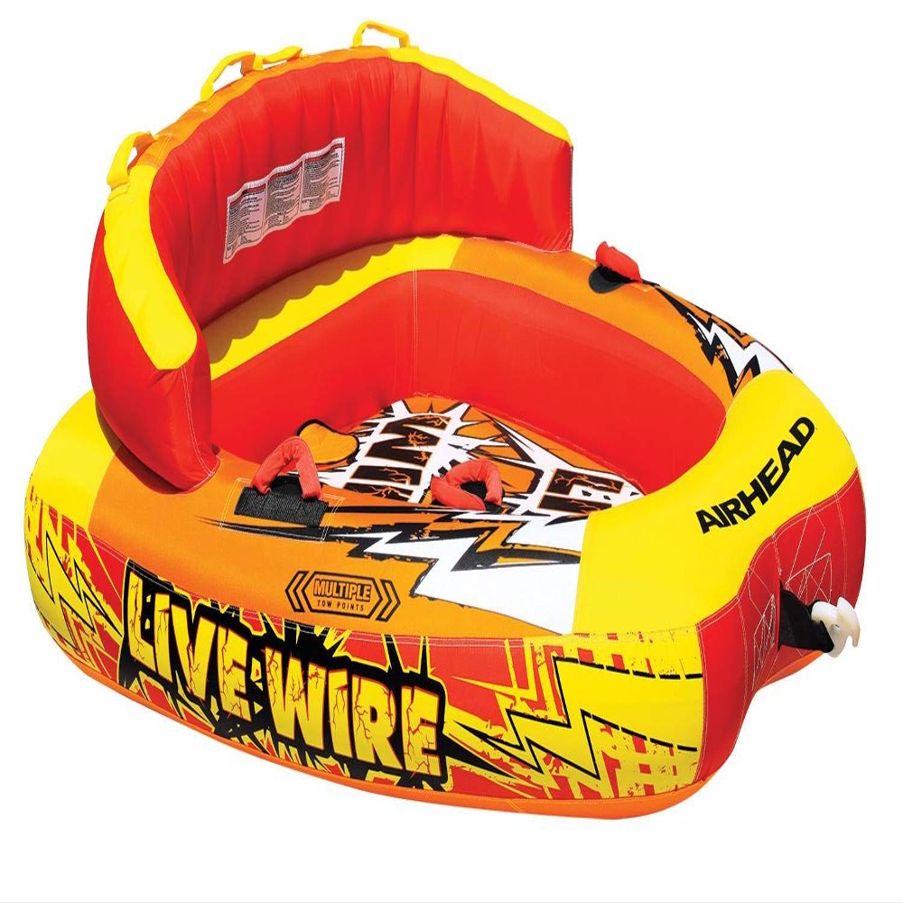 AIRHEAD LIVE WIRE 1-2 Rider, Towable Tube for Boating with Dual Tow Points
