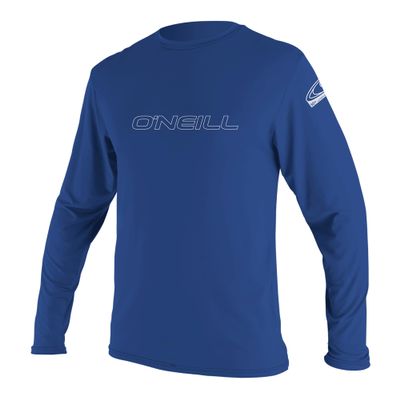 O'Neill Mens Basic Skins Long Sleeve Sun Shirt, UPF 50+ Sun and Rash Protection for Surfing and All Outdoor Activities, Pacific, Small
