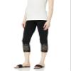 Lamaze Maternity Women's Lace Bottom Crop Legging, Black, Small view 1