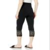Lamaze Maternity Women's Lace Bottom Crop Legging, Black, Small view 2