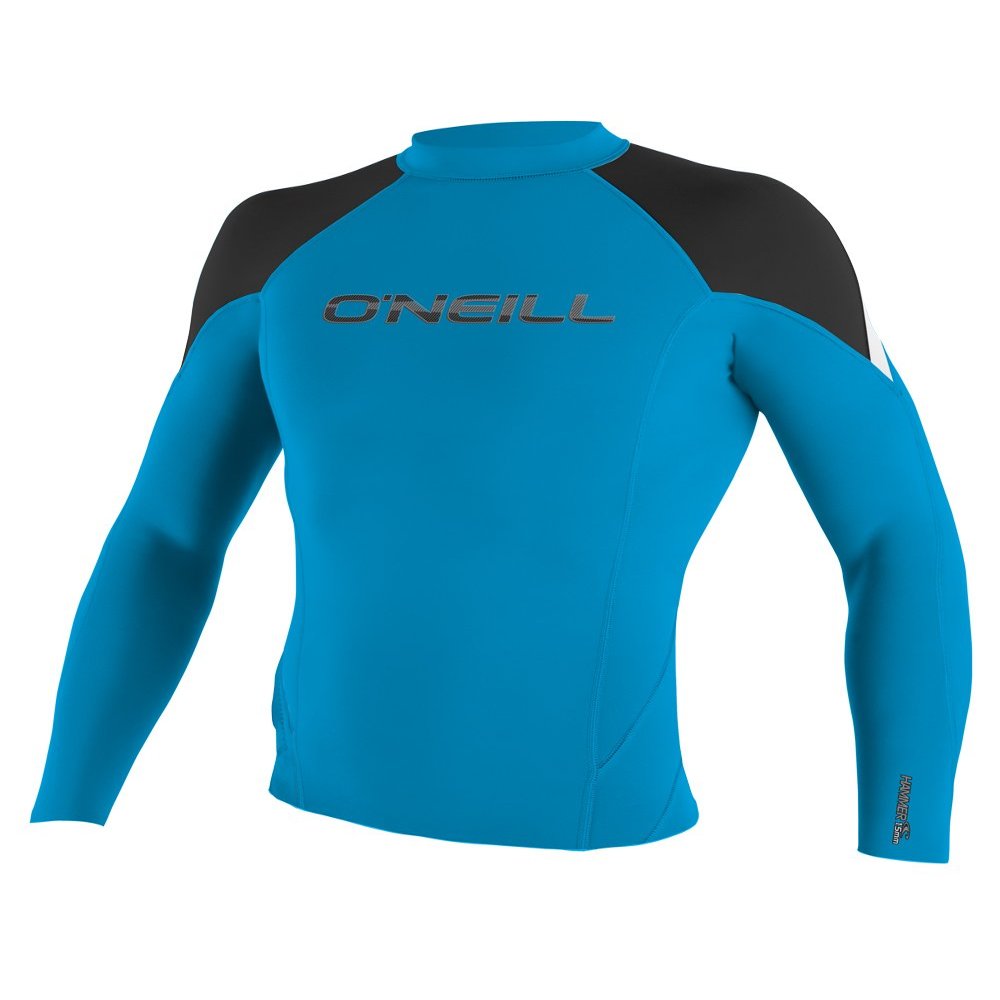 O'Neill Wetsuits Mens 1.5 mm Hammer Long Sleeve Crew, Sky/Black/White, Small