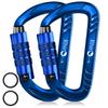 Rhino Produxs 12kN (2697 lbs) Heavy Duty Carabiner Clips, for Securing Pets, Outdoor, Camping, Hiking, Hammock, Dog Leash Harness, Keychains view 1