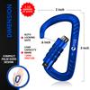 Rhino Produxs 12kN (2697 lbs) Heavy Duty Carabiner Clips, for Securing Pets, Outdoor, Camping, Hiking, Hammock, Dog Leash Harness, Keychains view 2