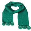 COUVER Girls Soft Acrylic Fashion/Stylish Turquoise Pom-Pom with White Heart Scarf view 1