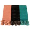 COUVER Girls Soft Acrylic Fashion/Stylish Turquoise Pom-Pom with White Heart Scarf view 3