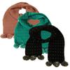 COUVER Girls Soft Acrylic Fashion/Stylish Puce Pom-Pom with White Heart Scarf view 2