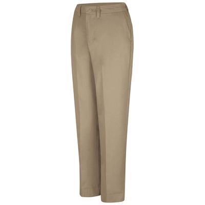 Red Kap Women's Elastic Insert Work Pant, Khaki, 10W x 28L