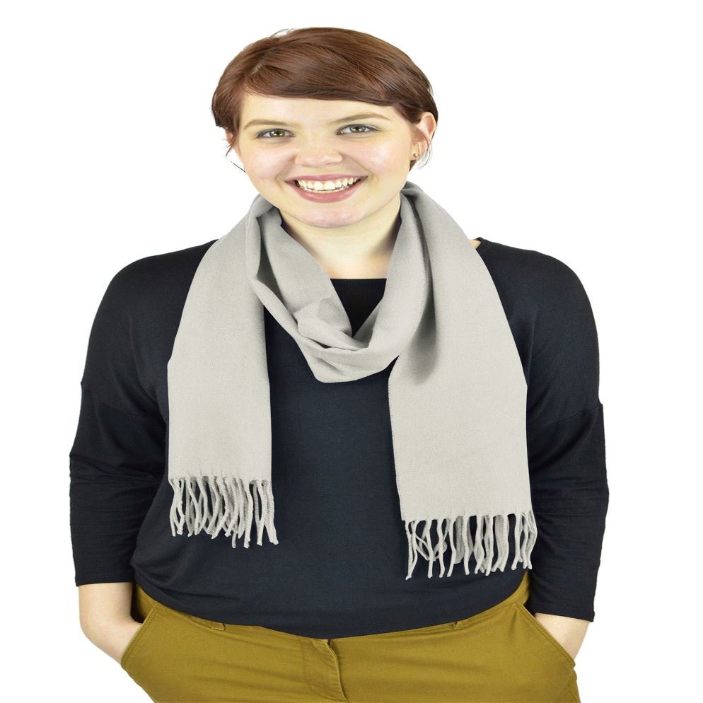 Belle Donne Fuax Pashmina Scarves White - Elegant white neck scarf for women, winter accessories, thoughtful womens gift idea