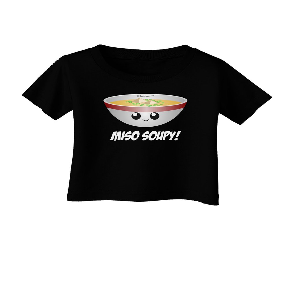 TOOLOUD Miso Soupy - Cute Miso Soup Bowl Infant T-Shirt Dark Black - 12Months