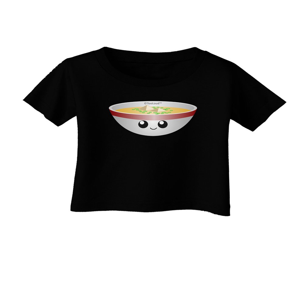 TOOLOUD Cute Miso Soup Bowl Infant T-Shirt Dark Black - 18Months