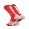 TCK Baseline Crew Athletic Socks for Basketball, Football & Sports - Large, Scarlet Red/White view 2