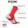 TCK Baseline Crew Athletic Socks for Basketball, Football & Sports - Large, Scarlet Red/White view 3