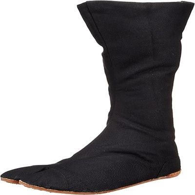 Rikio Fighter Shimebuto Black Jikatabi (Wide Calf Outdoor Tabi) (30.0 JP / 12 US Men)