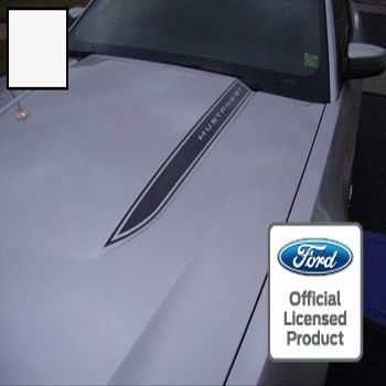 Decal Mods Hood Spears Cowl Compatible with Ford Mustang Stripe Graphic Decal Sticker Package -LOB White -CW (fits 2010-2012) [Set of 2]