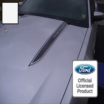 Decal Mods Hood Spears Cowl Compatible with Ford Mustang Stripe Graphic Decal Sticker Package -LOB White -CW (fits 2010-2012) [Set of 2]