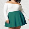 MBJ WB211 Women's Basic Versatile Stretchy Flared Skater Skirt for Girl L Jade view 3
