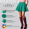 MBJ WB211 Women's Basic Versatile Stretchy Flared Skater Skirt for Girl L Jade view 4