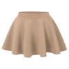 MBJ WB211 Women's Basic Versatile Stretchy Flared Skater Skirt for Girl M Khaki view 1