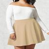 MBJ WB211 Women's Basic Versatile Stretchy Flared Skater Skirt for Girl M Khaki view 3