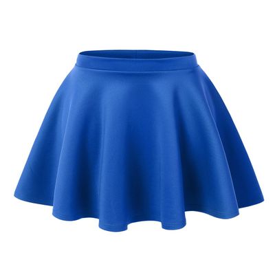 MBJ WB211 Women's Basic Versatile Stretchy Flared Skater Skirt for Girl M Royal_Brite