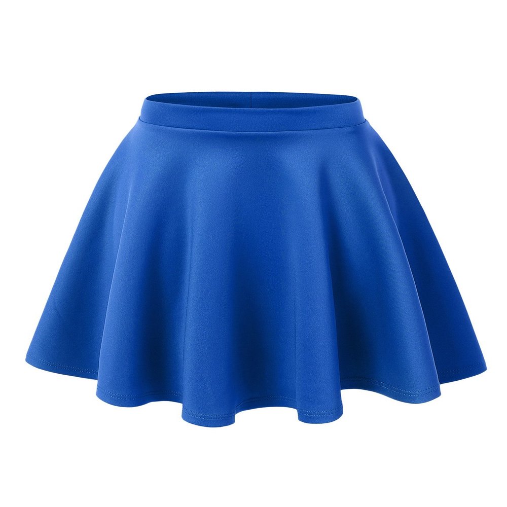 MBJ WB211 Women's Basic Versatile Stretchy Flared Skater Skirt for Girl M Royal_Brite