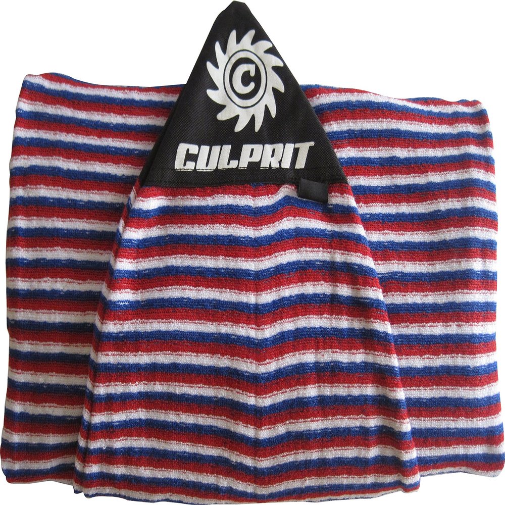 Culprit Surf Protective Pocket Surfboard Socks with Pointed Nose (Red/White/Blue, 7'6")