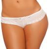 Seven Til Midnight Women's Tangled Lace Panty with Lace-Up Detail, White, Large view 1