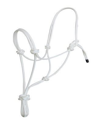 Hunters Saddlery Horse Rope Halters - 11 Sizes - Miniature, Foal, Weanling, Pony, Cob/Arab, Horse, Warmblood, Draft & Custom (Horse, White)