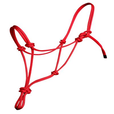 Horse Rope Halters - 11 Sizes - Miniature, Foal, Weanling, Pony, Cob/Arab, Horse, Warmblood, Draft & Custom (Foal, Red)