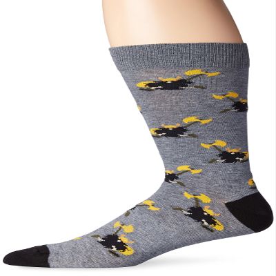 K. Bell Socks Men's Horde Crew Sock, Charcoal Heather, 10-13/Shoe Size 6-12