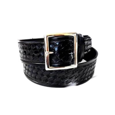 1.5-inch Basketweave Garrison Belt - Square Buckle - 034-34 inches