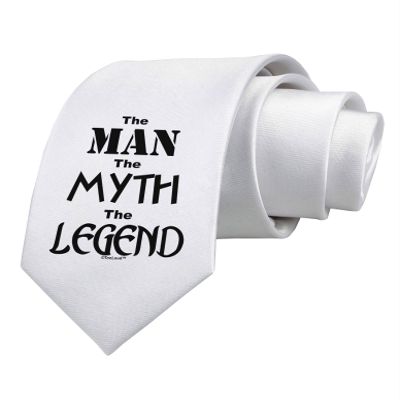 TOOLOUD The Man The Myth The Legend Printed White Neck Tie