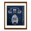 Ballpark Blueprints Autzen Stadium University of Oregon Blueprint Style Print (Framed - Walnut, 18" H x 24" W) view 1