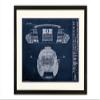 Ballpark Blueprints Autzen Stadium University of Oregon Blueprint Style Print (Framed - Black, 18" H x 24" W) view 1