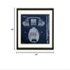 Ballpark Blueprints Autzen Stadium University of Oregon Blueprint Style Print (Framed - Black, 18" H x 24" W) view 2