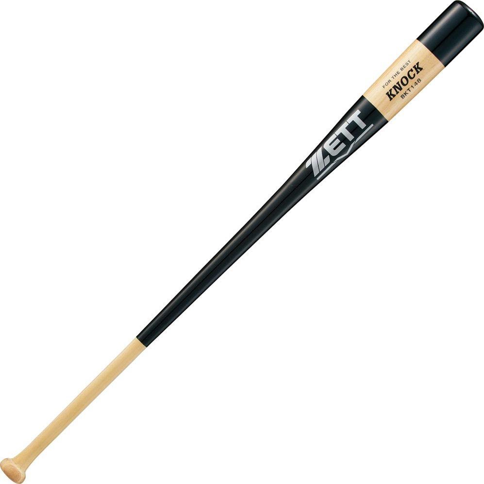Zett BKT148 Baseball Hard Soft Knocking Wooden Bat Black