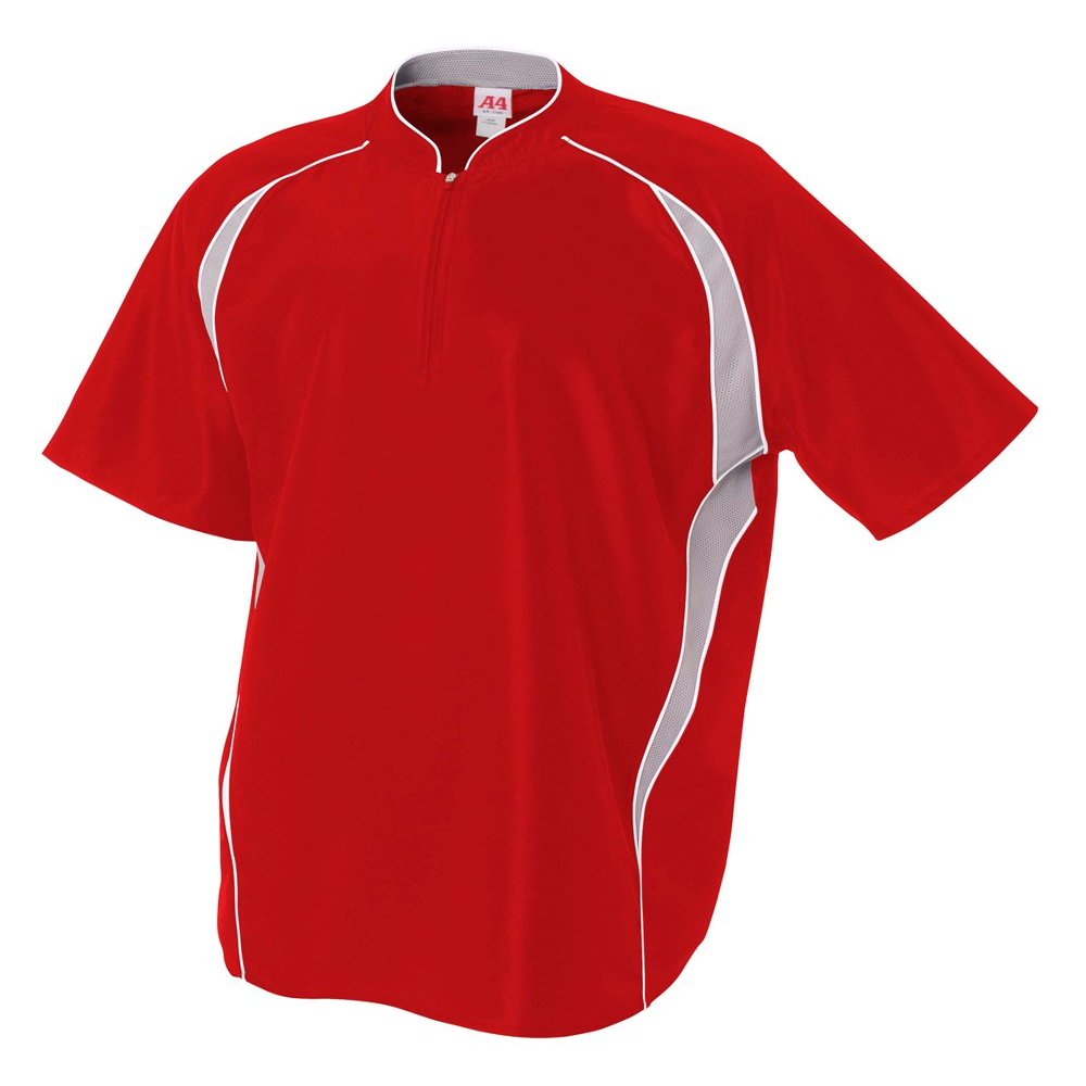 A4 Mens Batting Jacket, Large, Scarlet