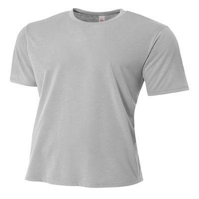 A4 Youth Spun Poly Tee, Silver, X-Large