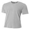 A4 Youth Spun Poly Tee, Silver, X-Large view 1