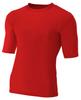 A4 Men's Compression Crew 1/2 Sleeve, Scarlet, Large view 1