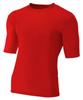 A4 Men's Compression Crew 1/2 Sleeve, Scarlet, Large view 2