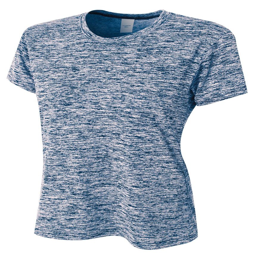 A4 Womens Space Dye Tech Tee, Medium, Navy