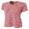 A4 Womens Space Dye Tech Tee, Small, Scarlet view 1