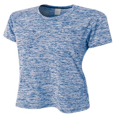 A4 Womens Space Dye Tech Tee, 2XL, Royal