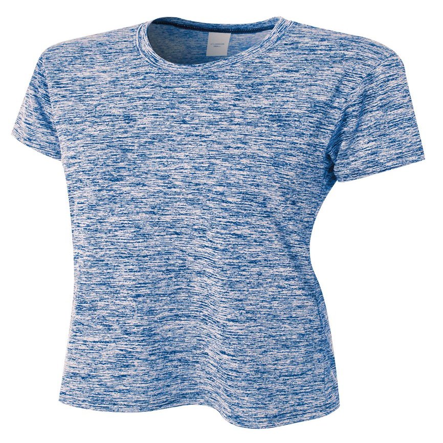 A4 Womens Space Dye Tech Tee, 2XL, Royal