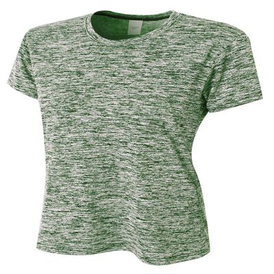 A4 Womens Space Dye Tech Tee, Small, Forest